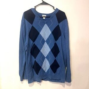oversized old navy blue argyle sweater🌀